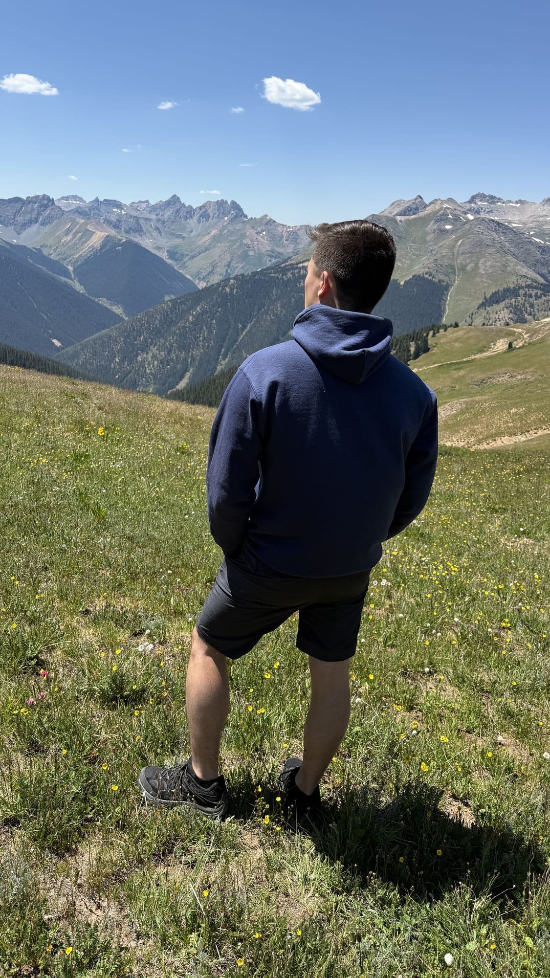 David looking out over a mountain range
